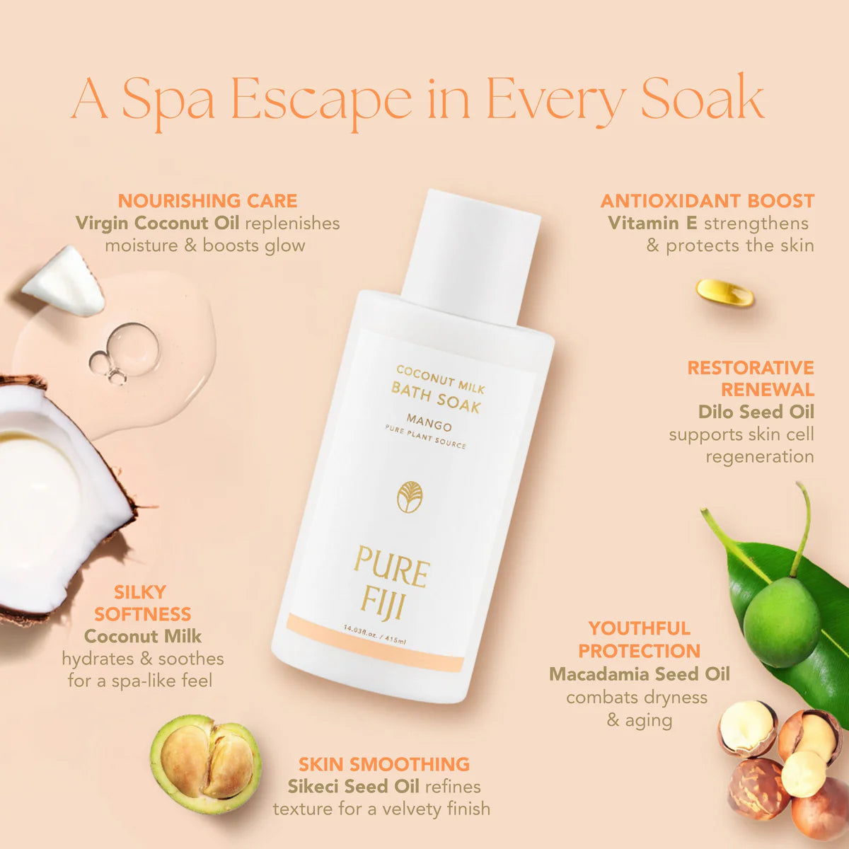 Coconut milk bath soak