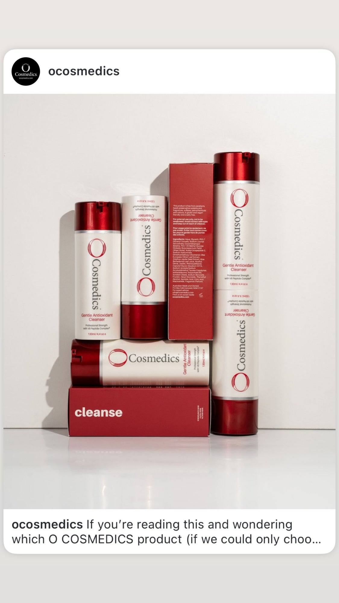 O Cosmedics skincare