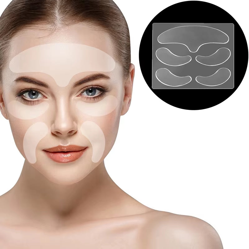5Pcs Face Forehead Neck Eye anti Wrinkle Aging Care Sticker Pad Patch Reusable anti Wrinkle Silicone Patches Skin Lifting Tool