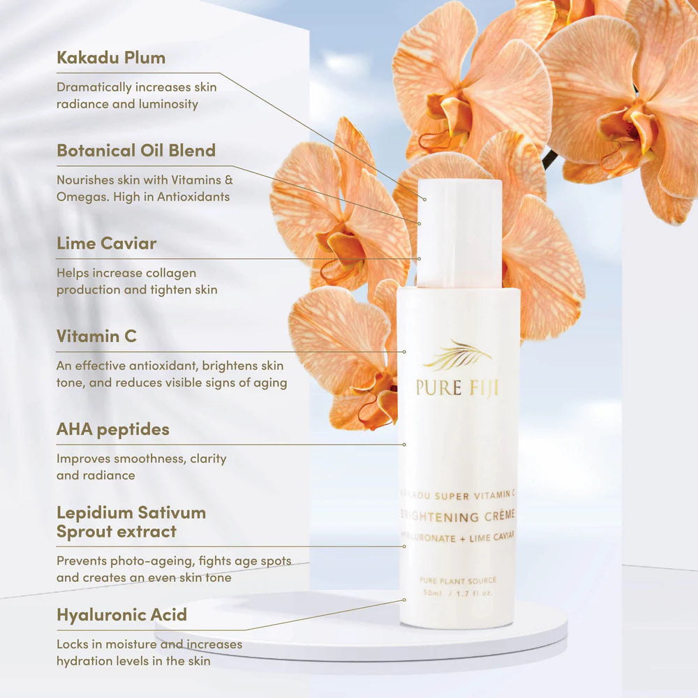 VITAMIN C BRIGHTENING CREME WITH HYALURONIC & LIME CAVIAR (1.7OZ/50ML)