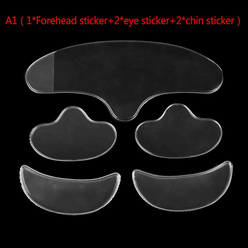 5Pcs Face Forehead Neck Eye anti Wrinkle Aging Care Sticker Pad Patch Reusable anti Wrinkle Silicone Patches Skin Lifting Tool