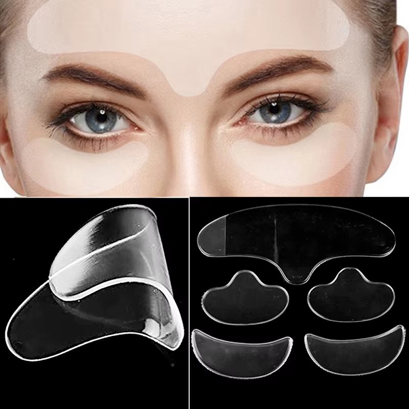 5Pcs Face Forehead Neck Eye anti Wrinkle Aging Care Sticker Pad Patch Reusable anti Wrinkle Silicone Patches Skin Lifting Tool
